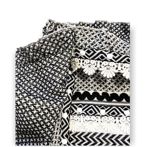 Dodo Bar Or Abigail Wrap Mini Skirt in black‎ and white,  size M - Picture 10 of 13